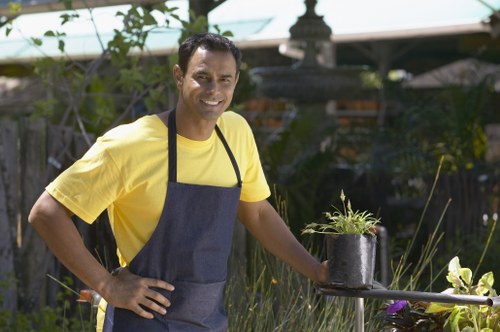Harlesden landscaping team beginning a garden design project